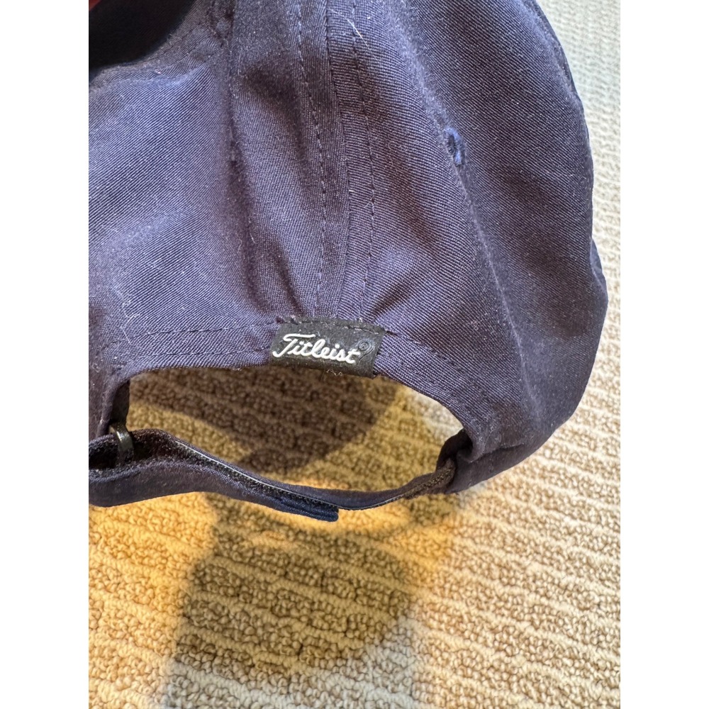 Titleist Golf Hat Navy‎ Blue USA American Flag Patch Adjustable Strapback Cap - Picture 3 of 7